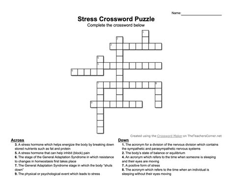 stress crossword clue 7 letters